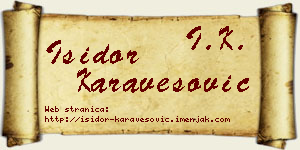 Isidor Karavesović vizit kartica